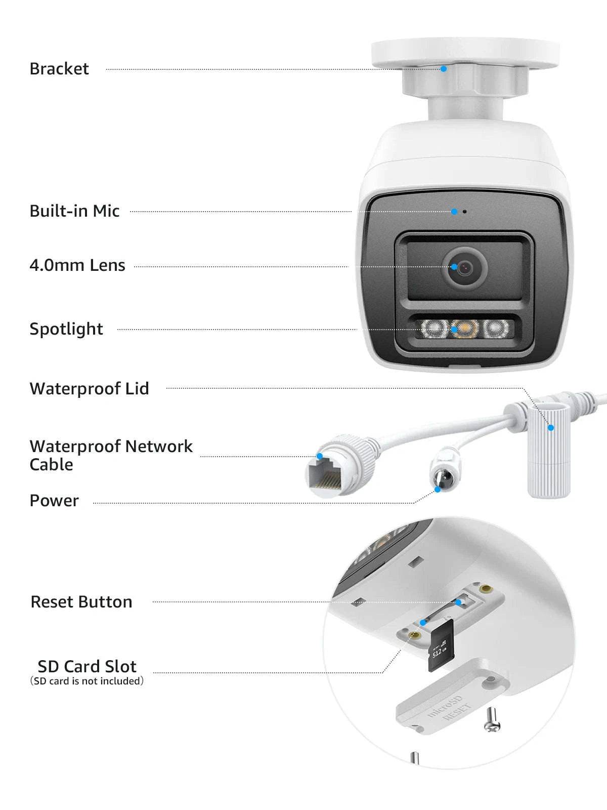 ANNKE 8MP 4K PoE Surveillance Camera with Human Detection-Turret / spain