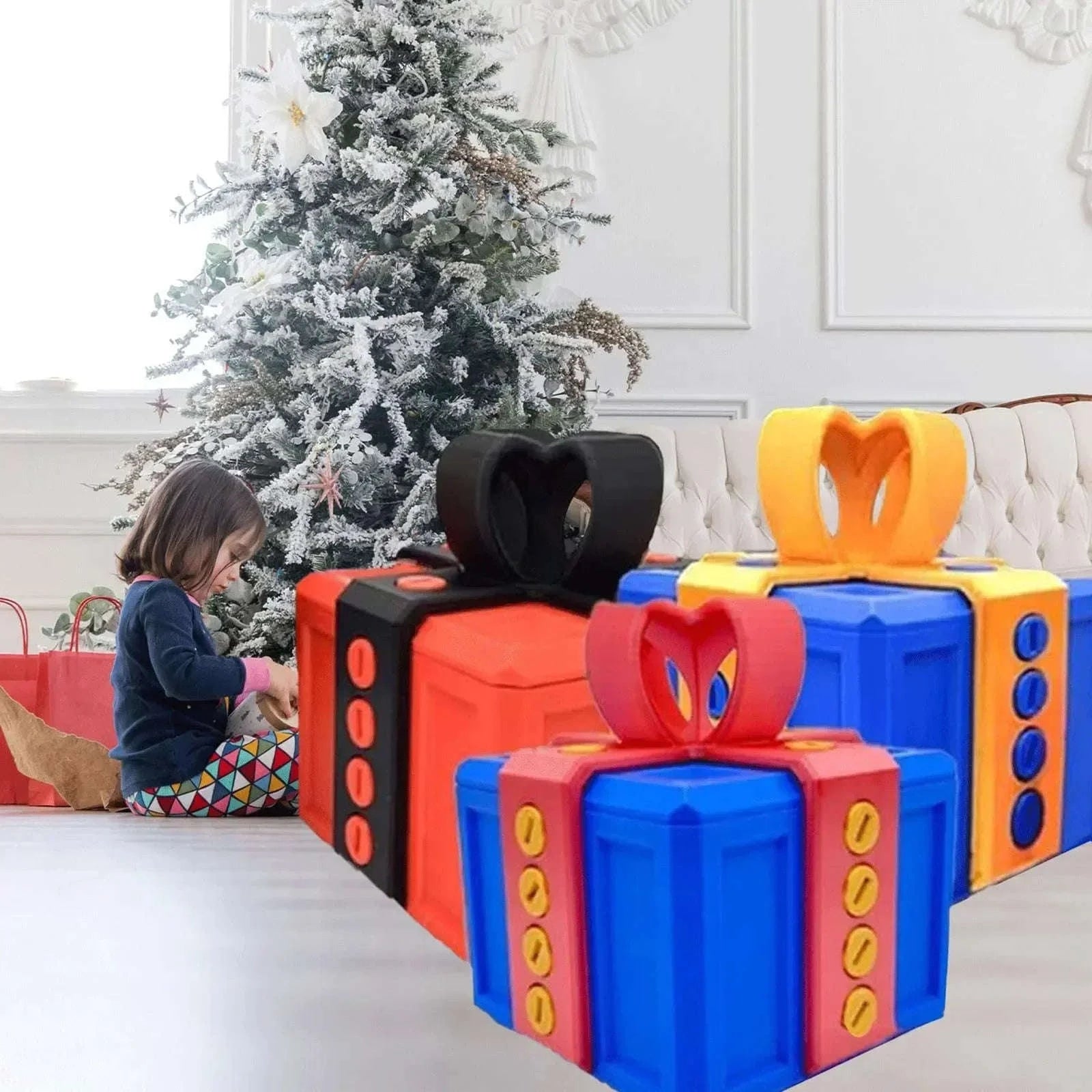 Annoying Gift Box with Screws – Hilarious Prank Container-black yellow / 6cmx6cm