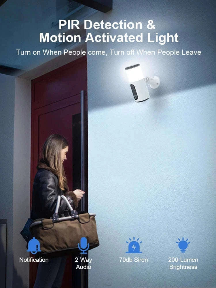 ANRAN 2K Solar Floodlight Camera for Outdoor Home Security-1pc Solar Camera