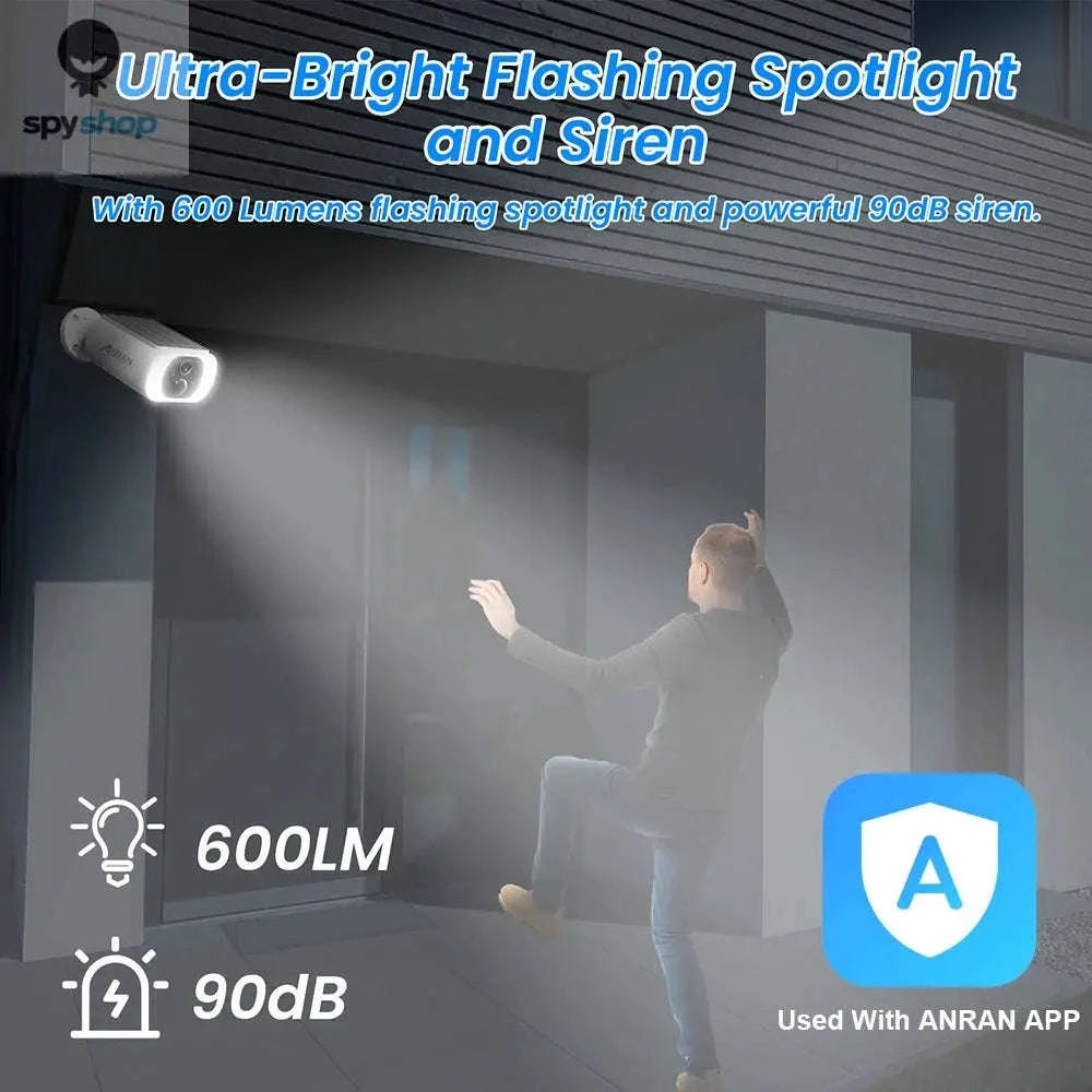 ANRAN Solar WiFi Security Camera – 3MP Outdoor Protection with Smart Alerts-4pcs Cam ANRAN APP / GERMANY