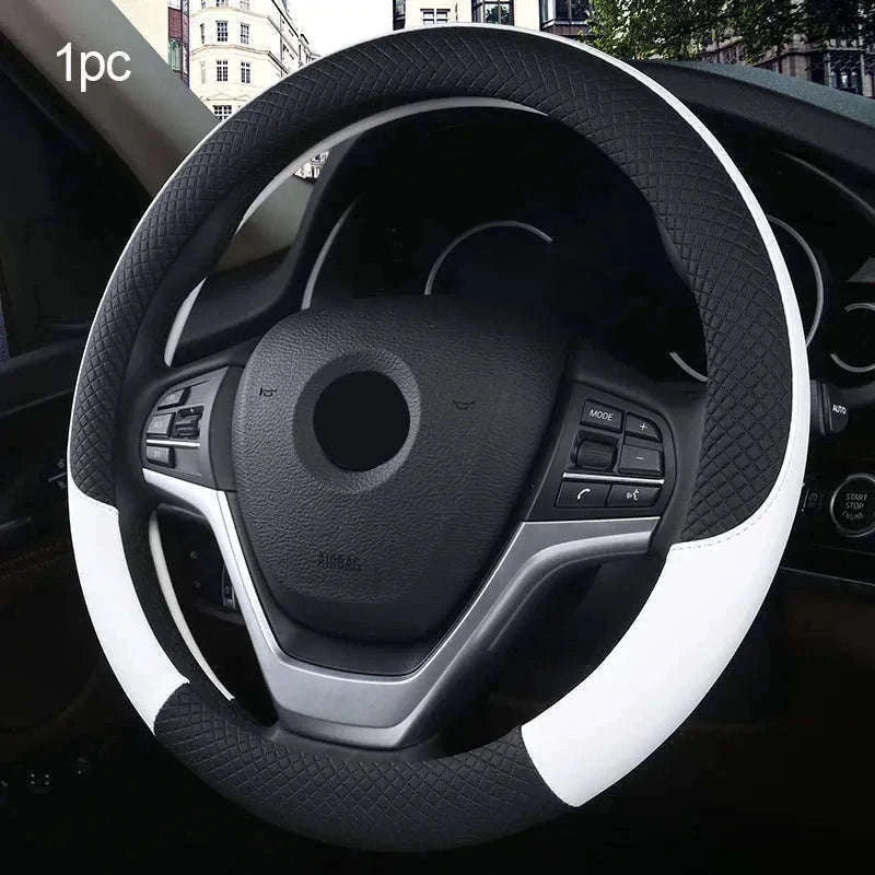 Anti-Slip Breathable Car Steering Wheel Cover-black