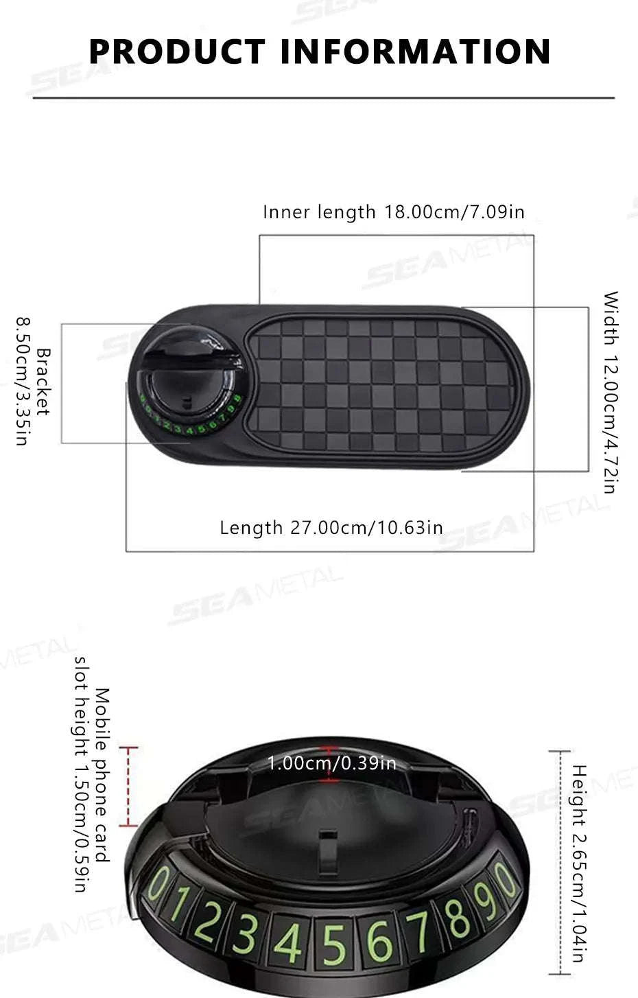 Anti-Slip Car Dashboard Phone Holder-Black brown