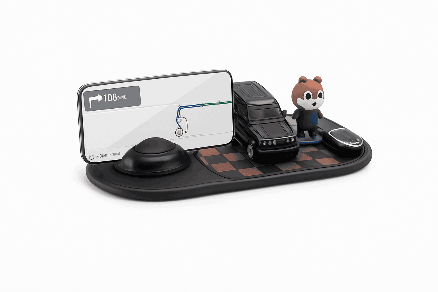 Anti-Slip Car Dashboard Phone Holder-Black brown