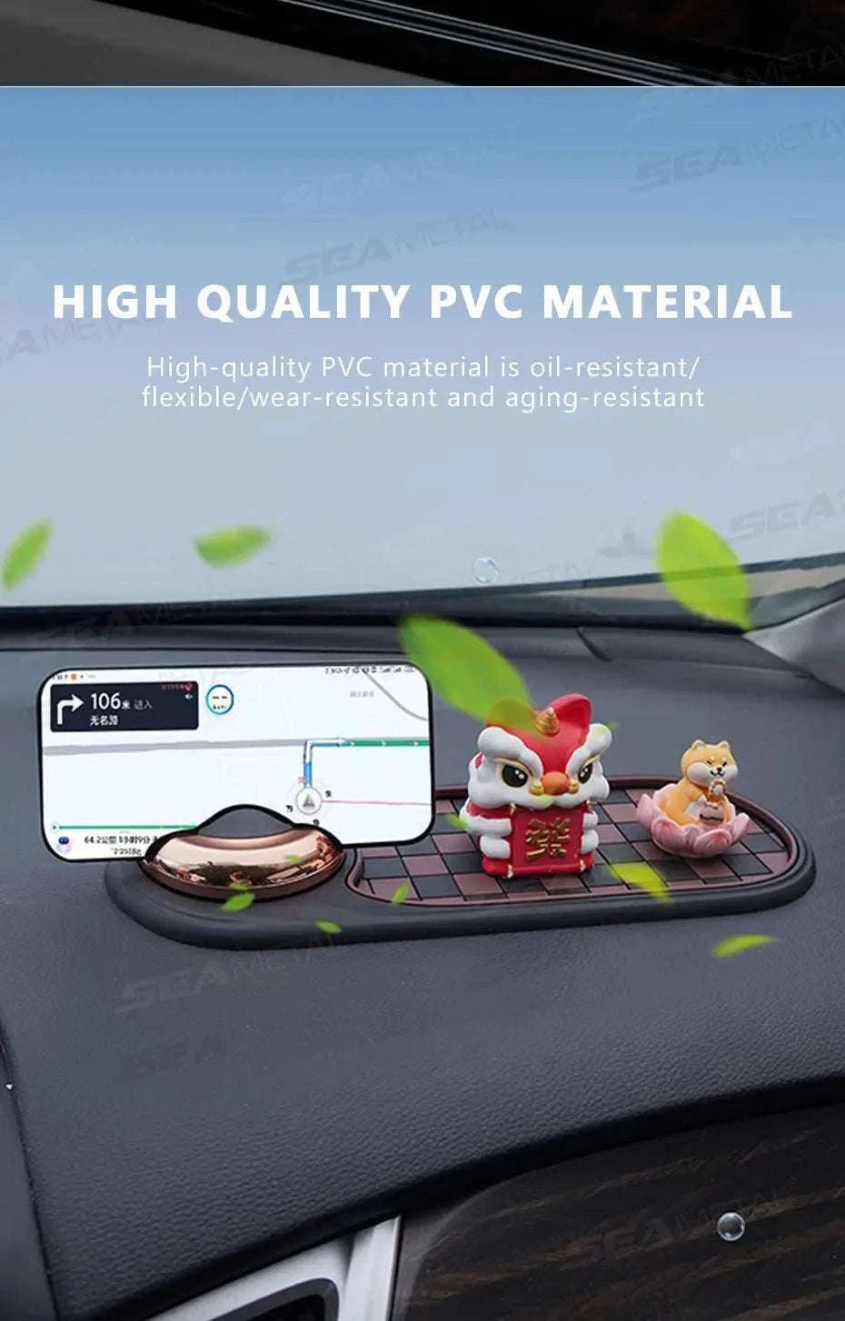 Anti-Slip Car Dashboard Phone Holder-Black brown