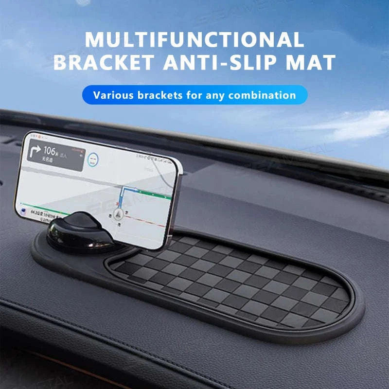 Anti-Slip Car Dashboard Phone Holder-Black brown