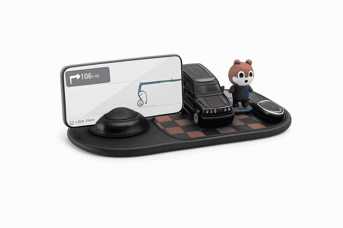 Anti-Slip Car Dashboard Phone Holder-Black brown