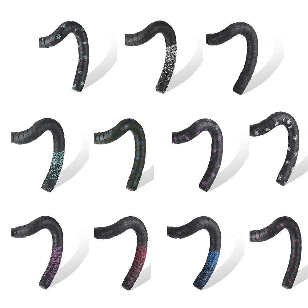 Anti-Slip PU Bike Handlebar Tape Set with Bar End Plugs-Red