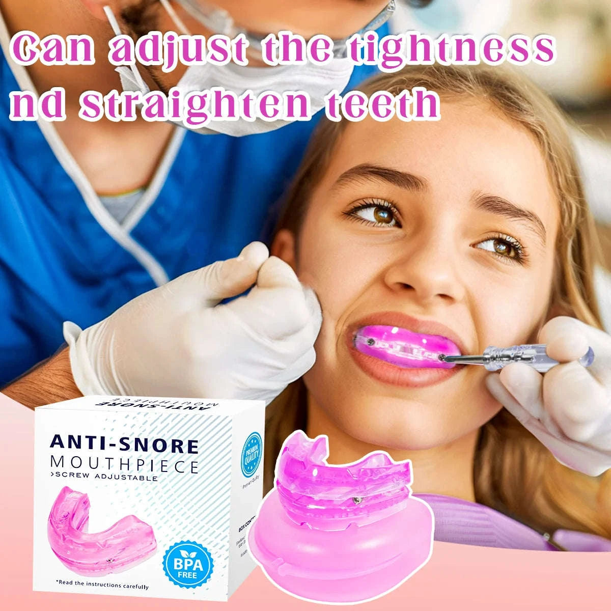 Anti Snore Bruxism Mouth Guard-Pink