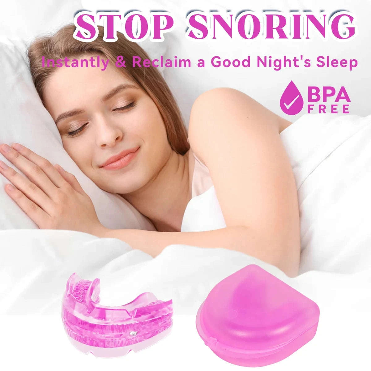 Anti Snore Bruxism Mouth Guard-Pink