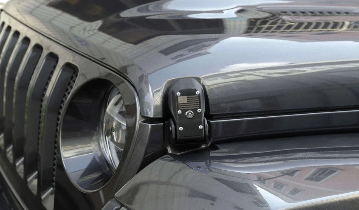 Anti-Theft Hood Latches for JL JLU 4XE JT 2018-2025-Black