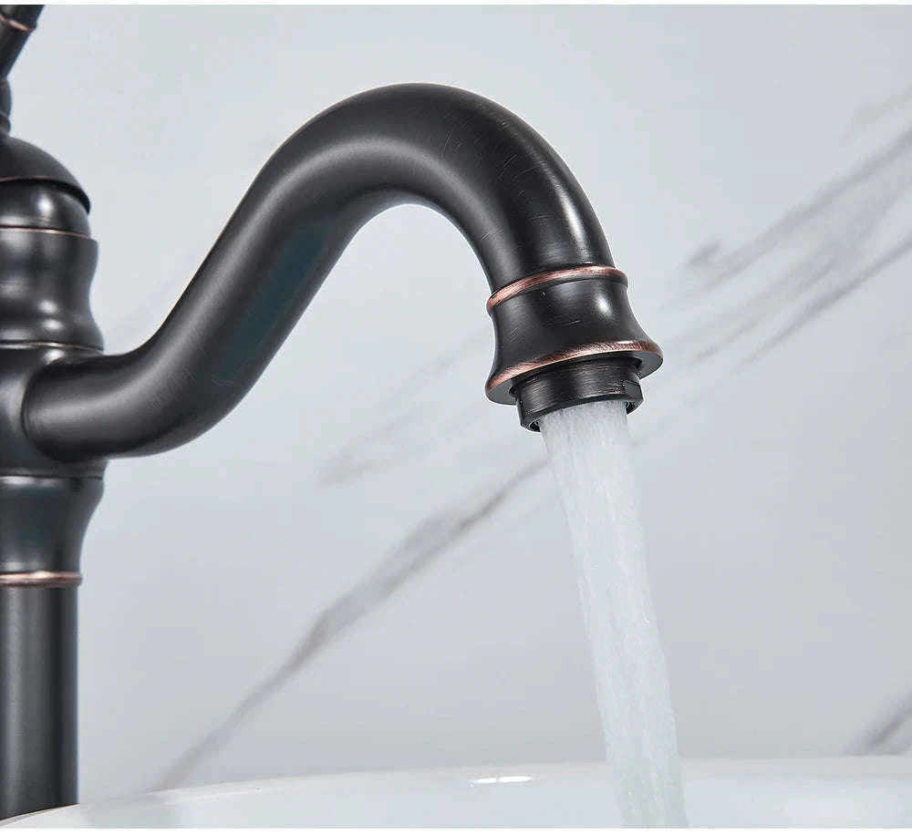 Antique Brass Basin Faucet Mixer Tap-Chrome Short