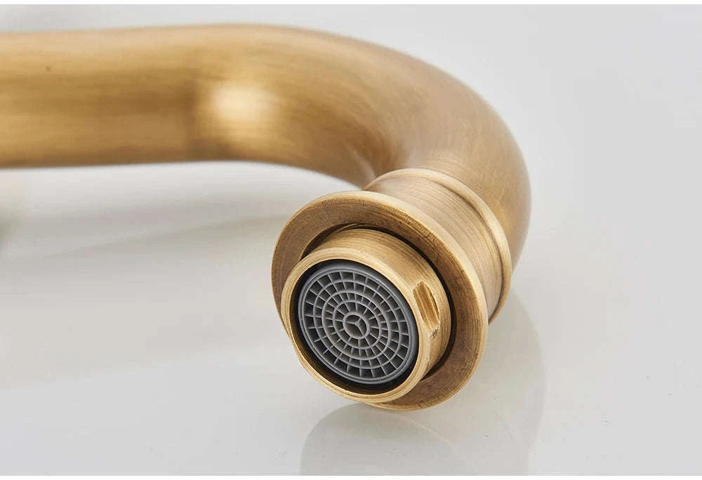 Antique Brass Basin Faucet Mixer Tap-Chrome Short