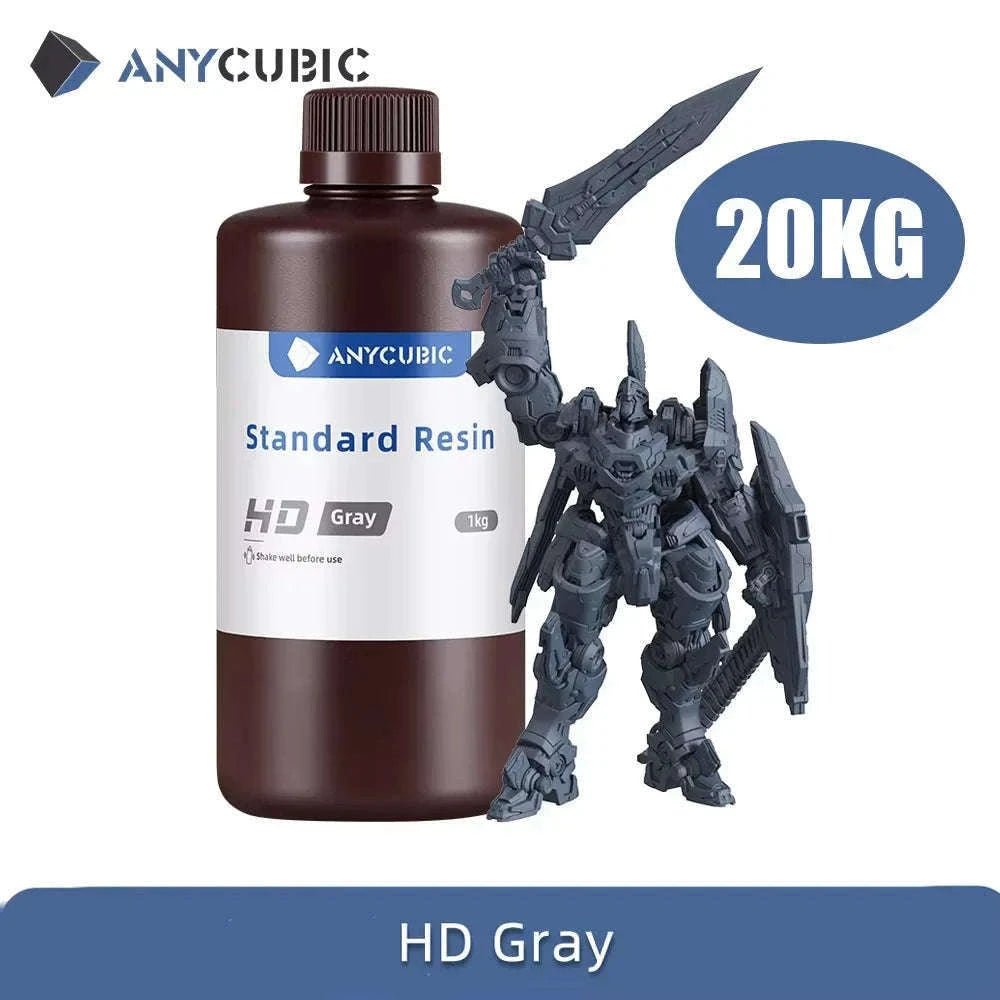 ANYCUBIC 405nm UV Resin for High-Precision 3D Printing-20kg HD Gray / UNITED KINGDOM