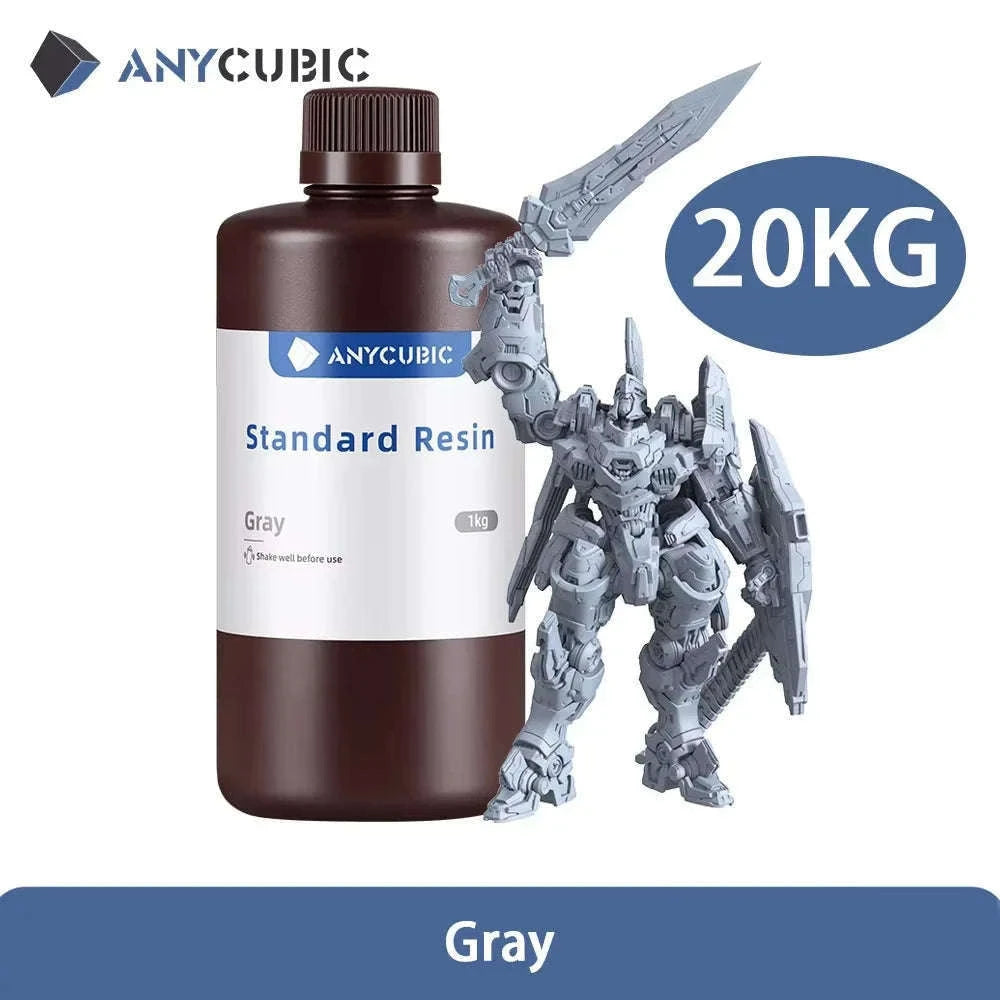 ANYCUBIC 405nm UV Resin for High-Precision 3D Printing-20kg HD Gray / UNITED KINGDOM