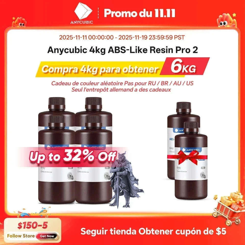 Anycubic ABS-Like Resin Pro 2 405nm UV Resin-Clear 4kg / GERMANY