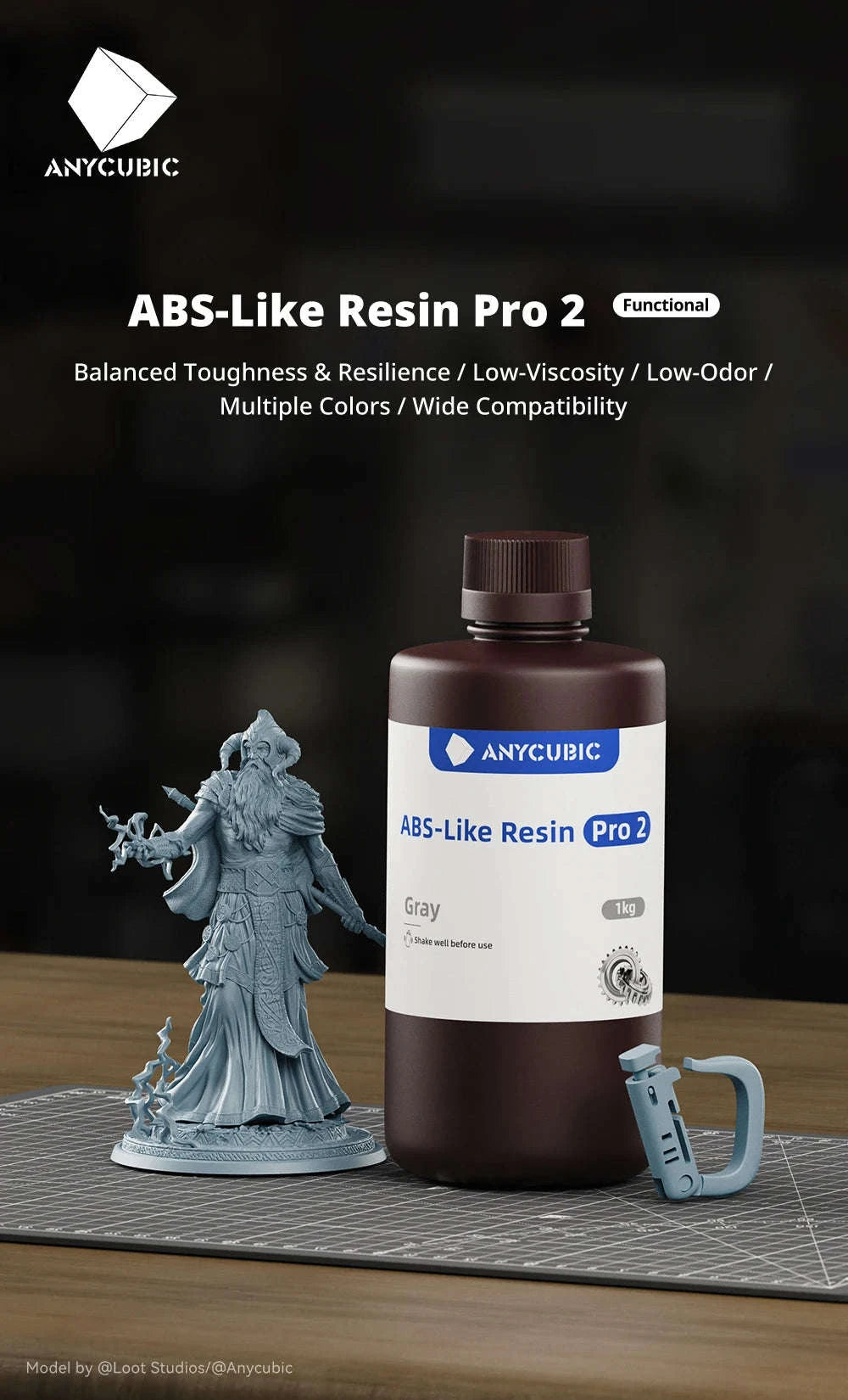 Anycubic ABS-Like Resin Pro 2 UV 405nm Resin-Clear 4kg / Australia