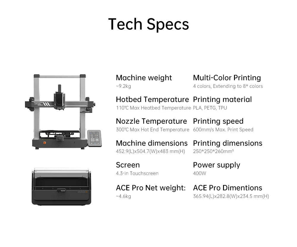 ANYCUBIC Kobra 3 Combo AE Version Multi‑Color FDM 3D Printer-Kobra 3 Combo / United States