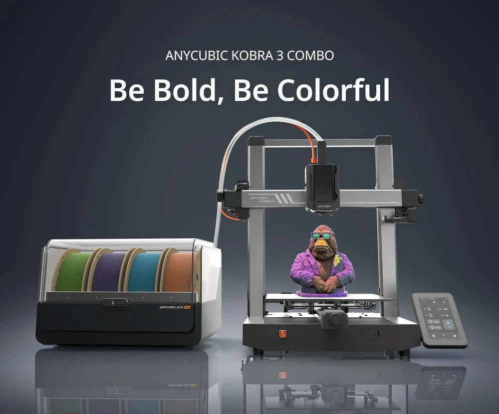 ANYCUBIC Kobra 3 Combo AE Version Multi‑Color FDM 3D Printer-Kobra 3 Combo / United States