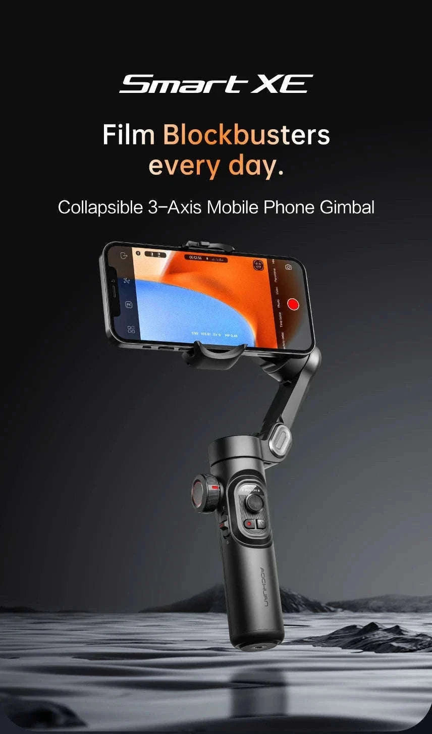 AOCHUAN 3-Axis Handheld Gimbal Stabilizer for Smartphones-With RGB lights