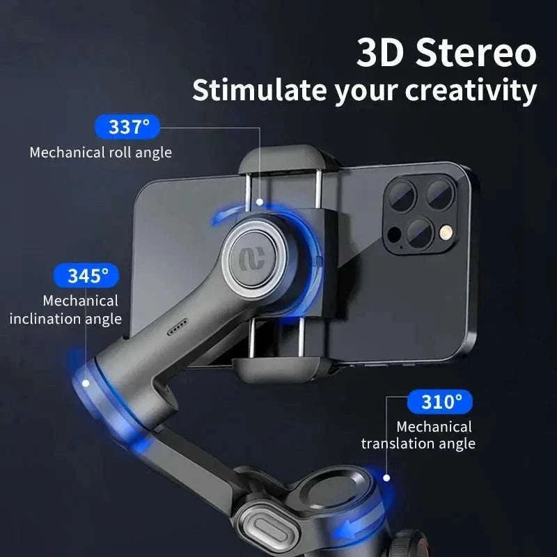AOCHUAN 3-Axis Handheld Gimbal Stabilizer for Smartphones-With RGB lights
