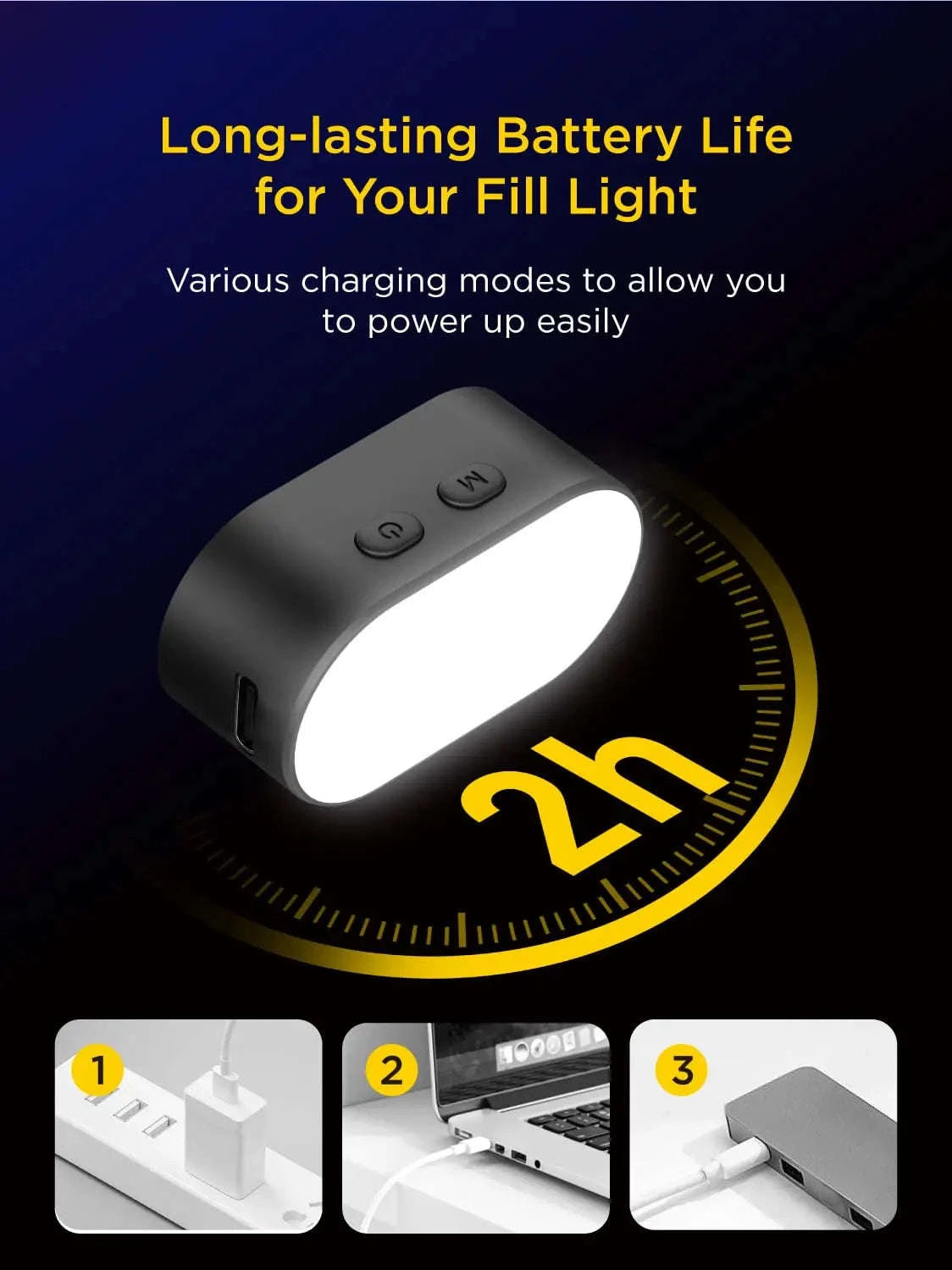 AOCHUAN RGB Magnetic Fill Light for Gimbals and Mobile Photography-Black