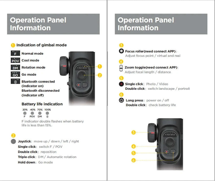 Aochuan SmartXE 3‑Axis Smartphone Gimbal Stabilizer-black