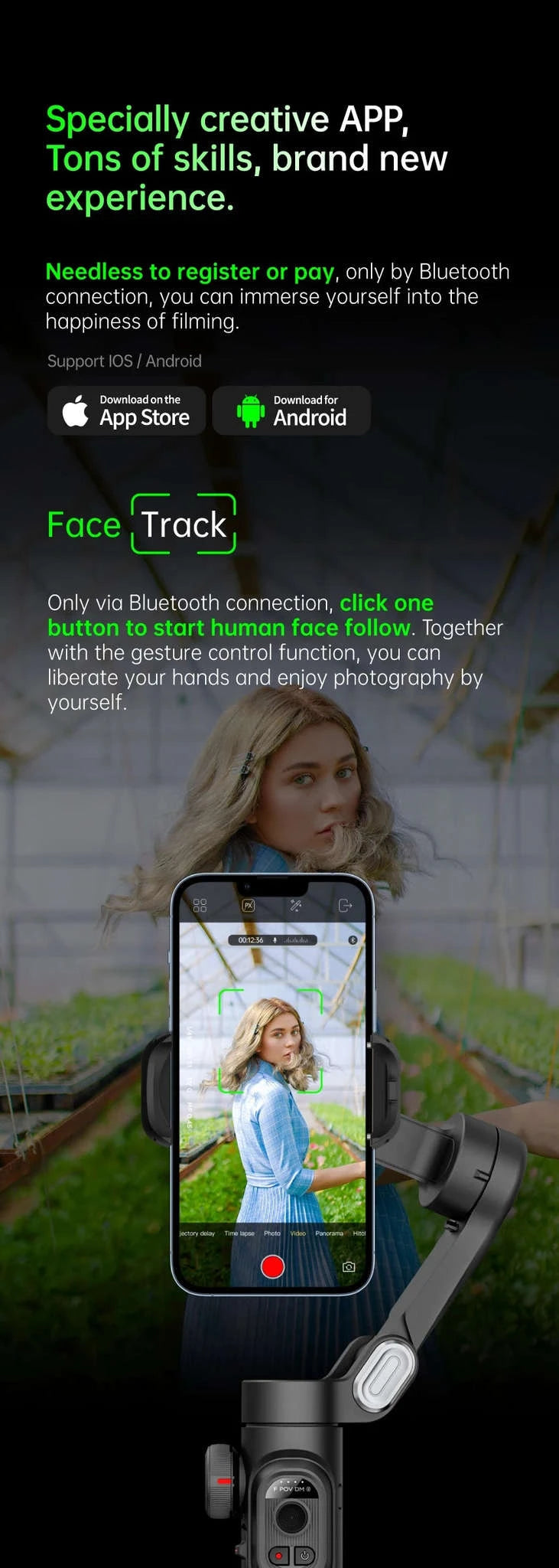 Aochuan SmartXE 3‑Axis Smartphone Gimbal Stabilizer-black