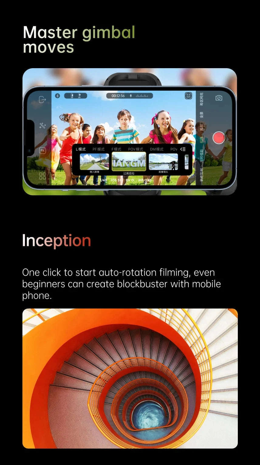 Aochuan SmartXE 3‑Axis Smartphone Gimbal Stabilizer-black