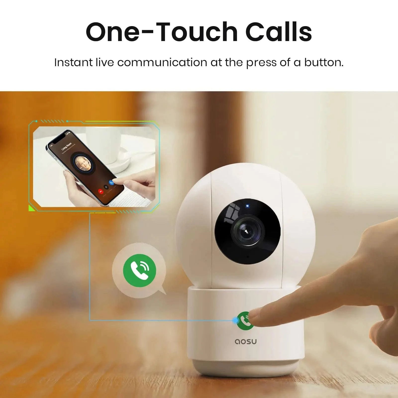 AOSU 3MP Indoor Baby Monitor Camera with 2-Way Audio-4pcs / United States