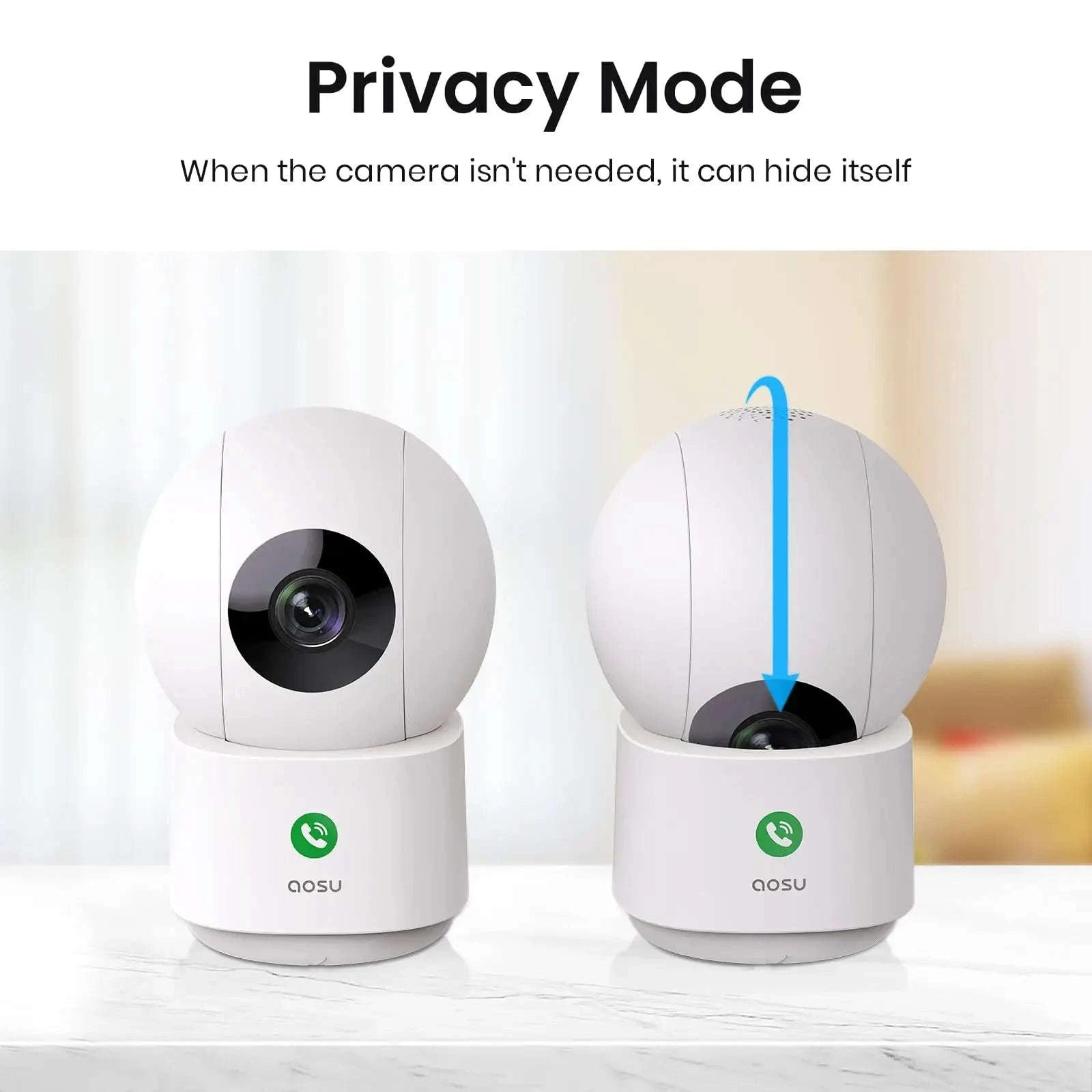 AOSU 3MP Indoor Baby Monitor Camera with 2-Way Audio-4pcs / United States
