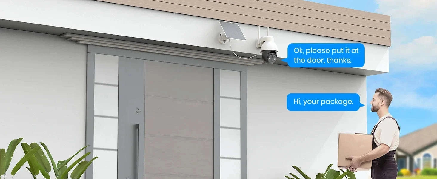 AOSU 3MP Solar PTZ Security Camera with 2-Way Audio-4pcs / United States