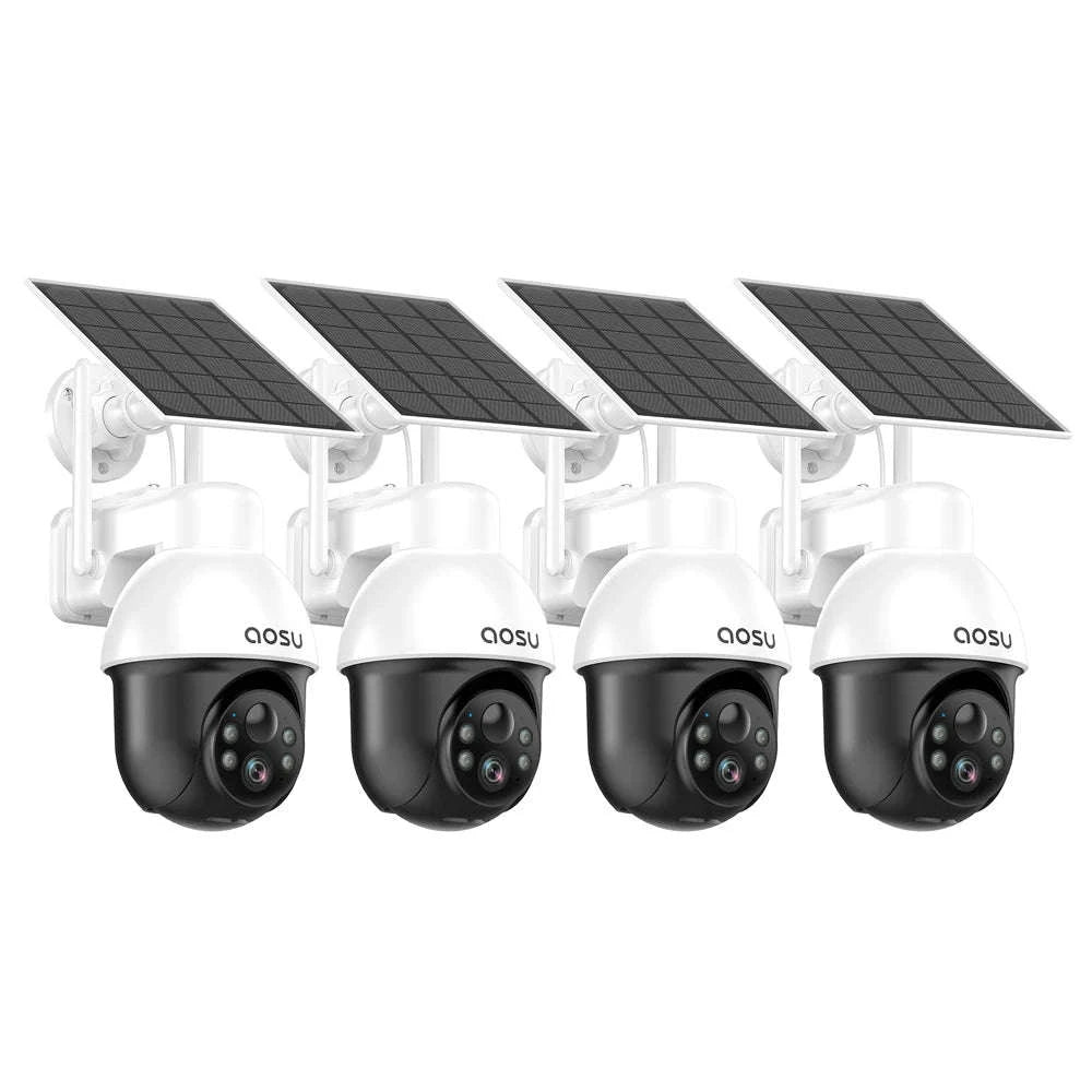 AOSU 3MP Solar PTZ Security Camera with 2-Way Audio-4pcs / United States