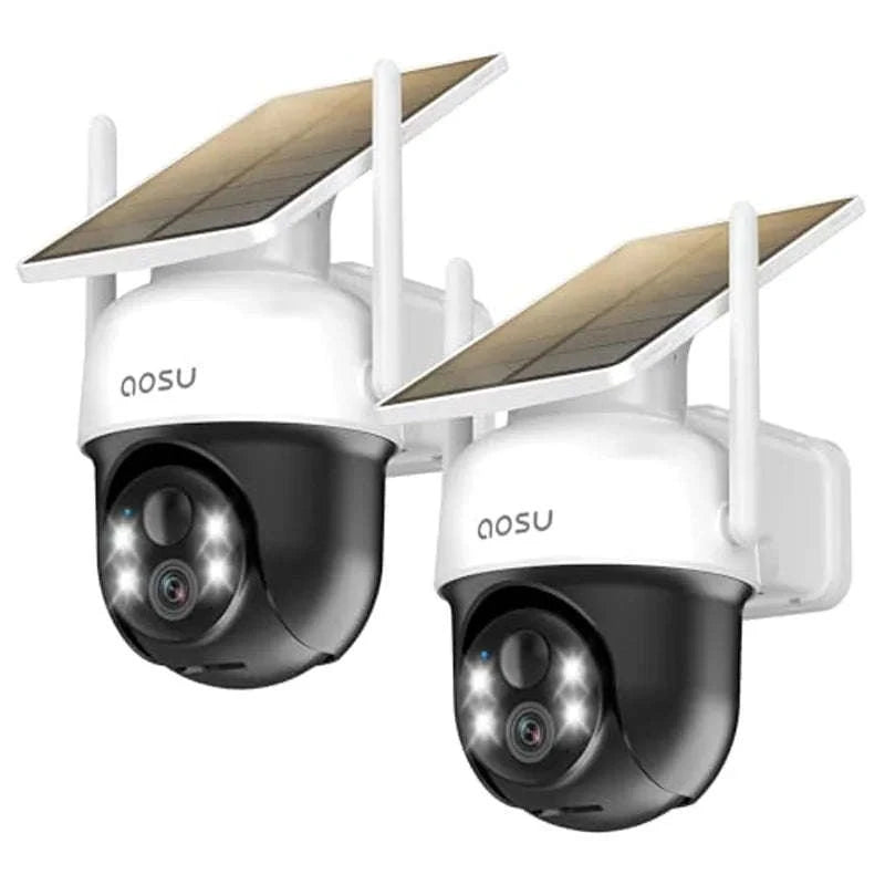 AOSU 3MP Solar Security Camera with 5000mAh Battery-2pcs / United States