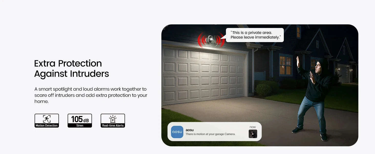 AOSU Solar Outdoor Security Camera, 3MP Color Night Vision-solar bullet cam / United States