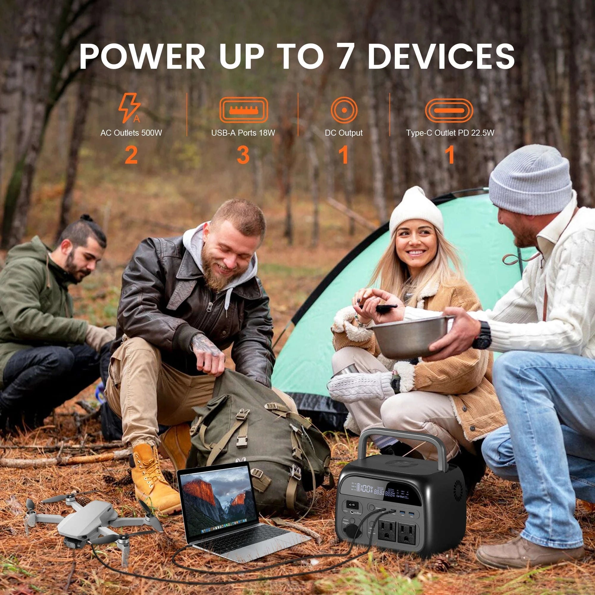 AP400 Portable Power Station 500W 345.6Wh LiFePO4 Battery-500W 220V EU Plug / Poland