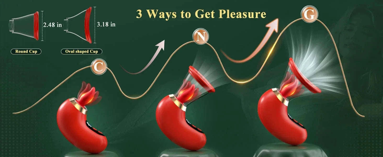 APP Control Clitoral Sucker Vibrator with Licking Modes-1041-DH-Red / United States