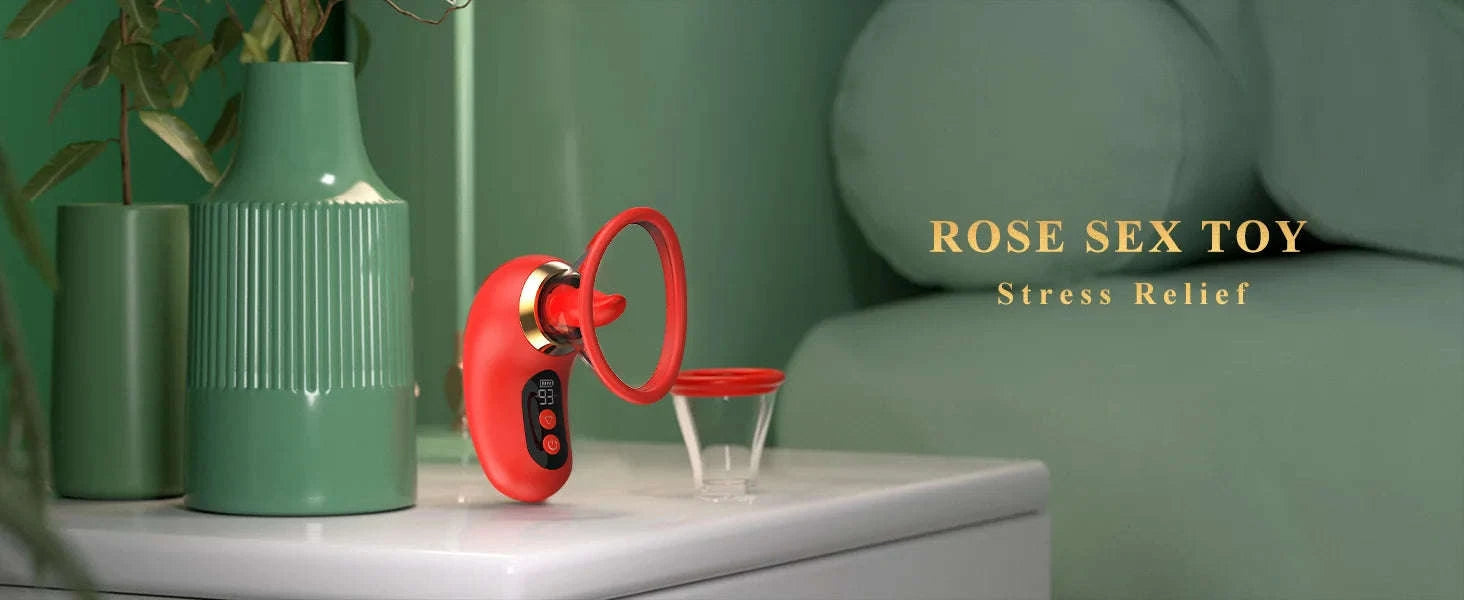 APP Control Clitoral Sucker Vibrator with Licking & Vibration Modes-1041-DH-Red / United States