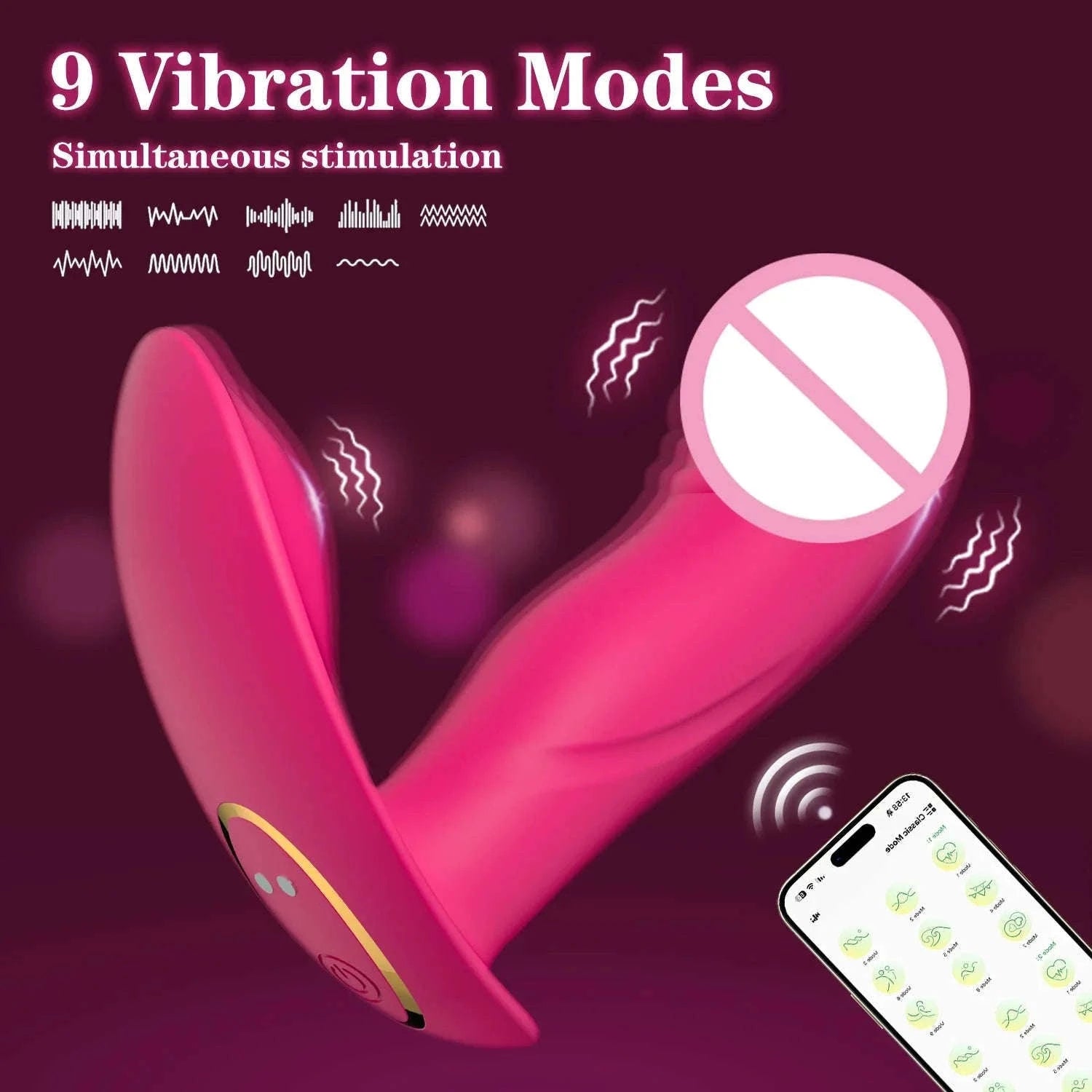 APP Control Wearable Clitoris and G-Spot Vibrator for Women-CD82-APP-RD / China Mainland