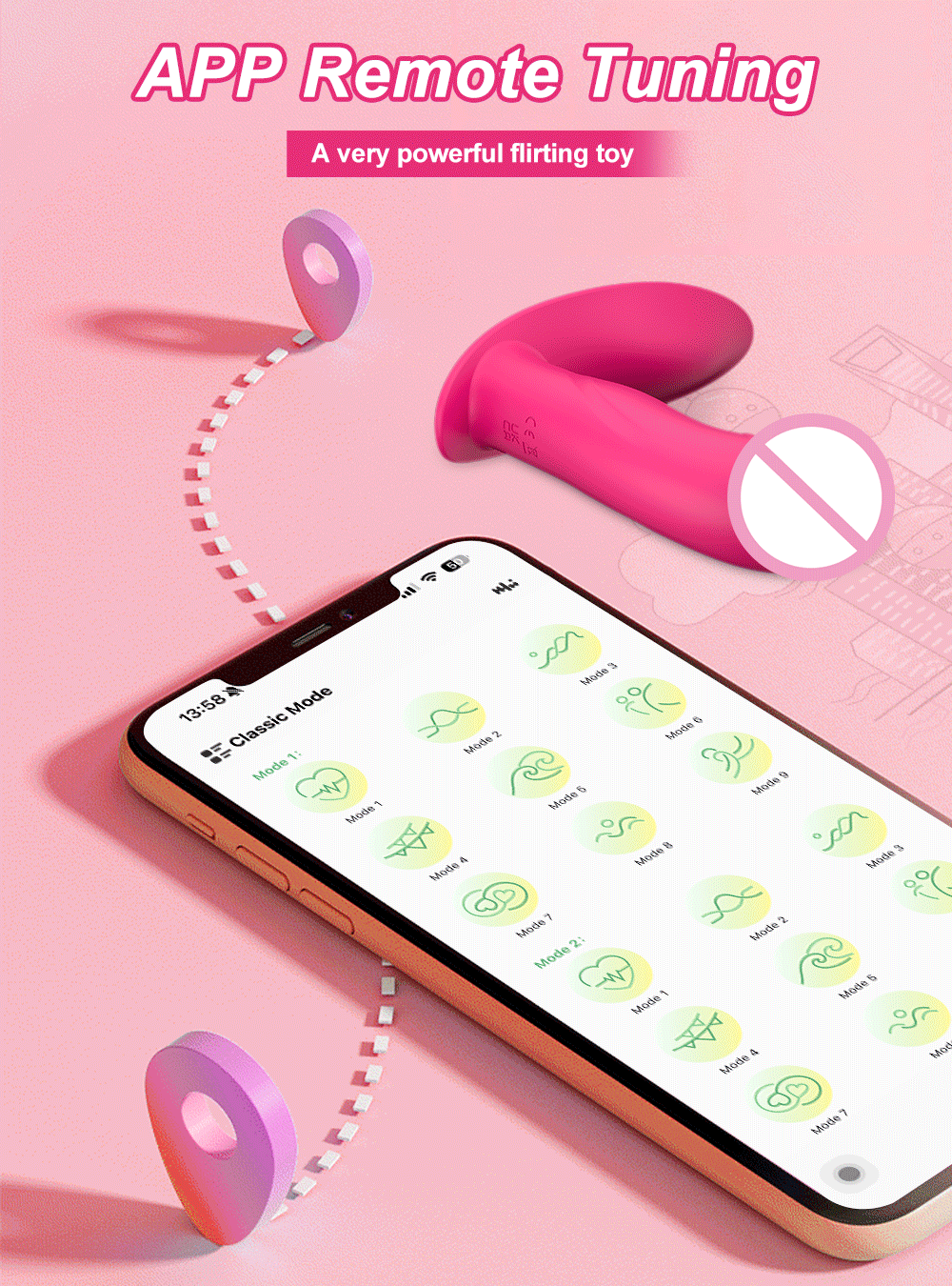 APP Control Wearable Dildo Vibrator for Women-CD82-APP-RD / China Mainland