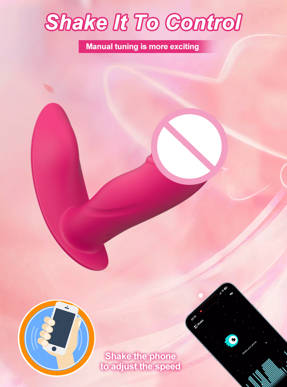APP Control Wearable Dildo Vibrator for Women-CD82-APP-RD / China Mainland