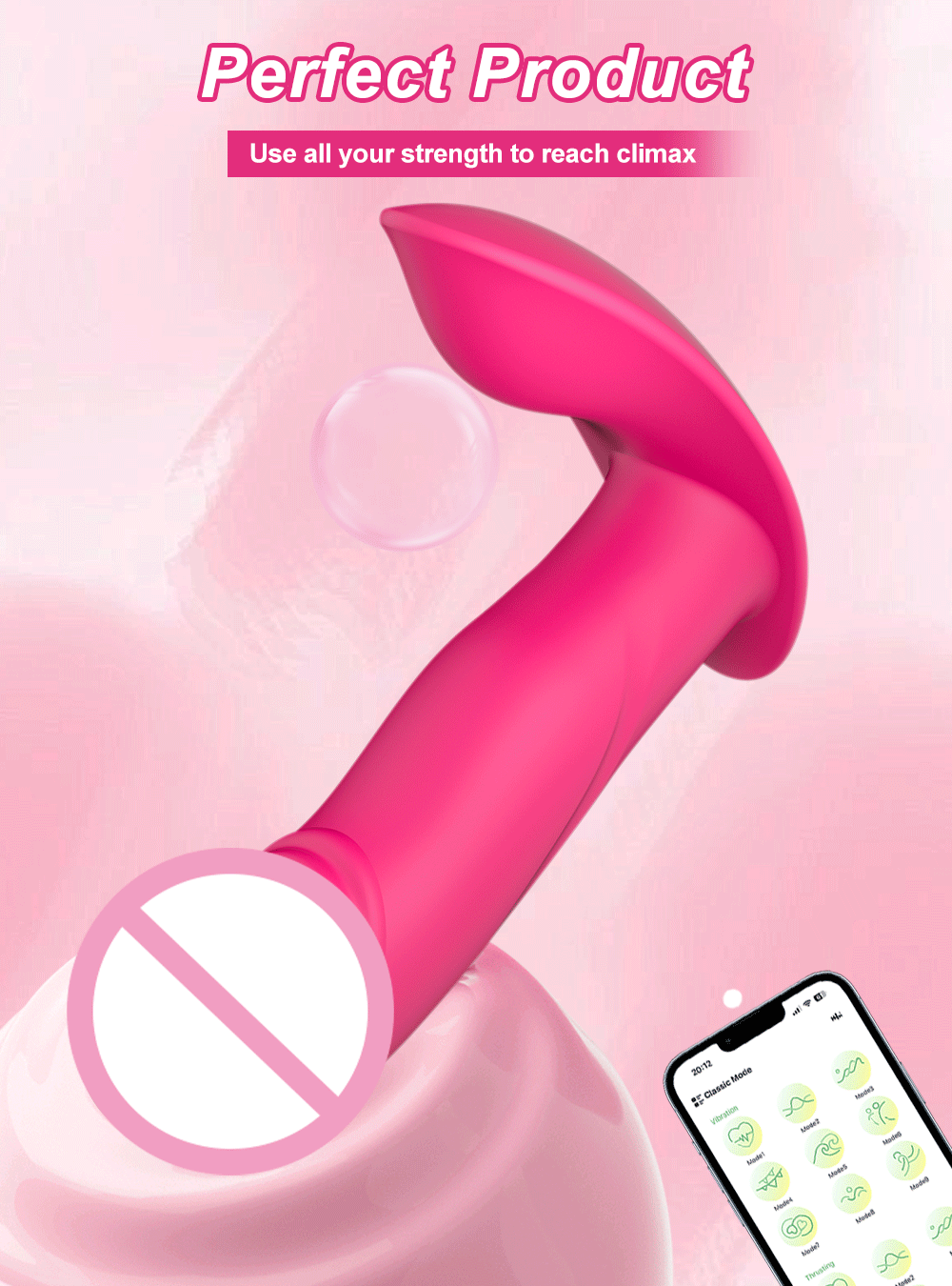 APP Control Wearable Dildo Vibrator for Women-CD82-APP-RD / China Mainland