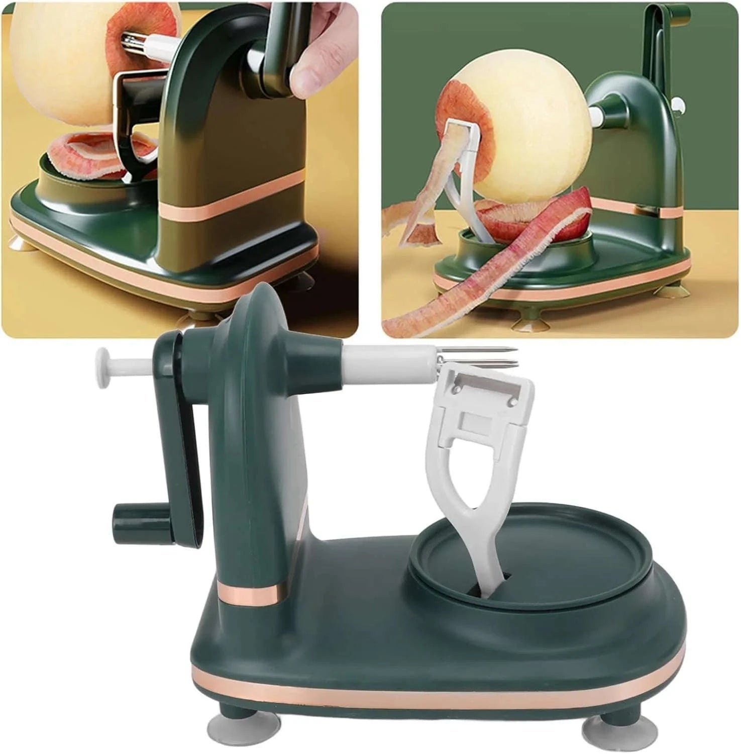 Apple Peeler Slicer Corer with Suction Base for Fast Prep-Green / United States