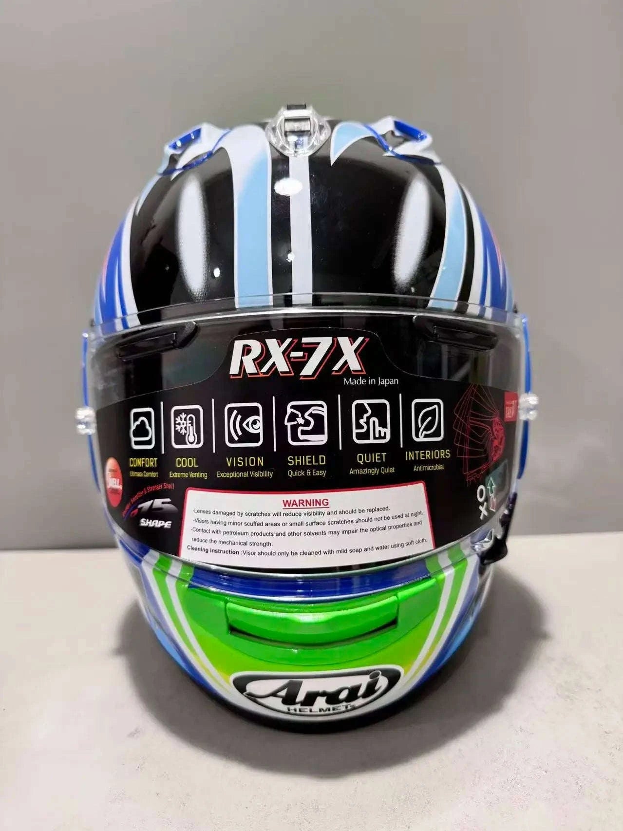 Arai Full Face Motorcycle Helmet RX7X Jian Nakano Green-revopurple visor / XXL