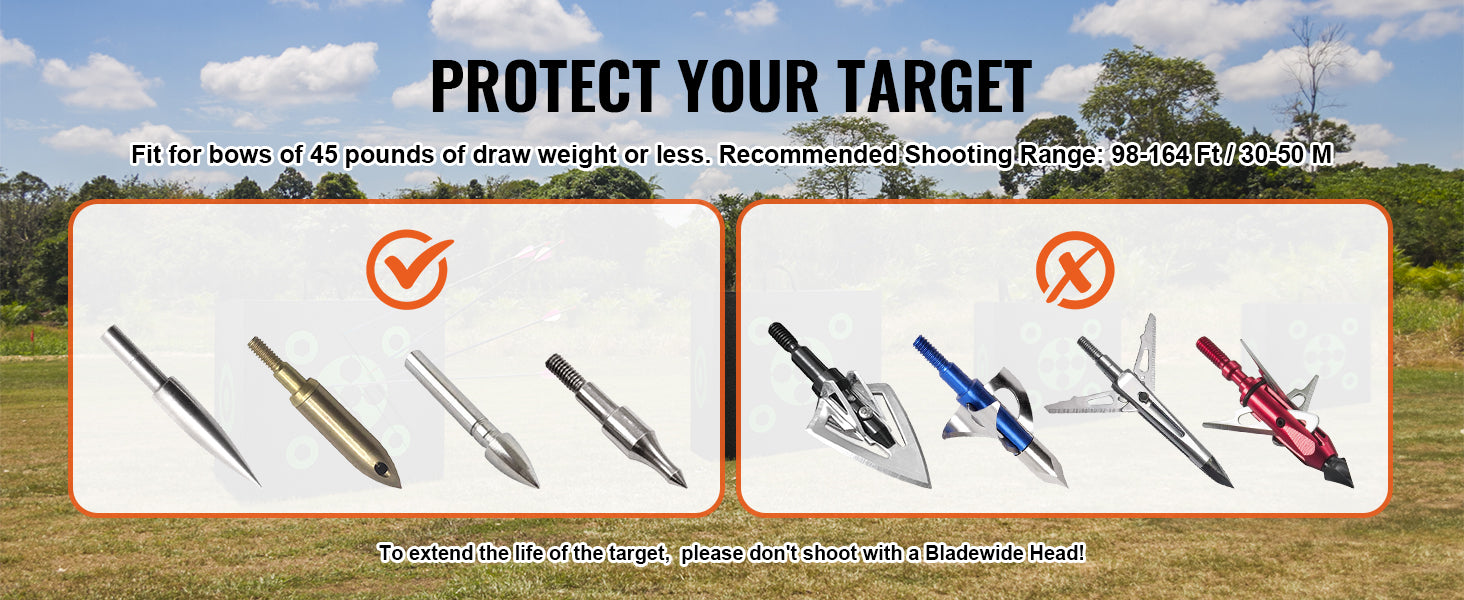 SucceBuy All-side Shotting Outdoor Portable Archery Target with Carry Handle Easy Arrow Removal Visibility Easy to Transport
