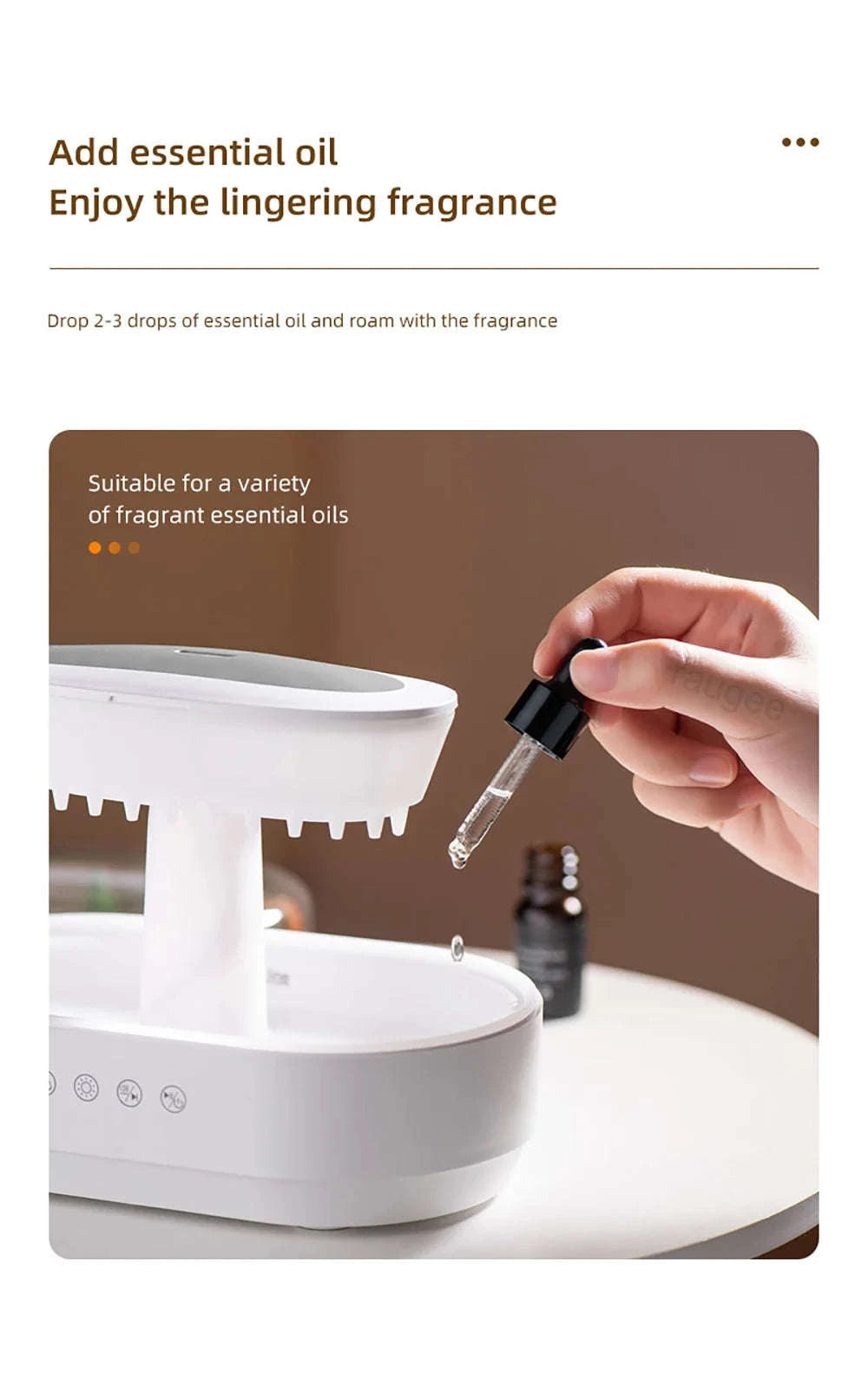 Aroma Humidifier Raindrop Essential Oil Diffuser-EU Plug / EU / China Mainland