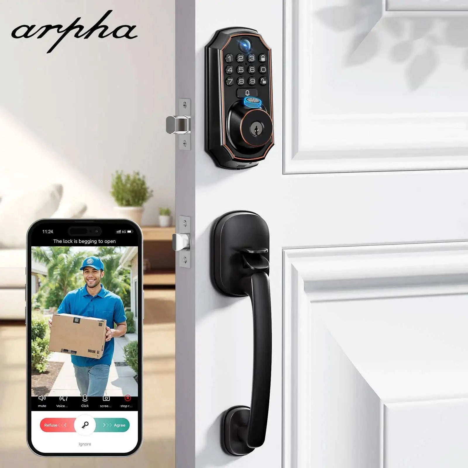 ARPHA Smart Lock D289H Keyless Door Lock with Camera-D289H Smart Lock / United States