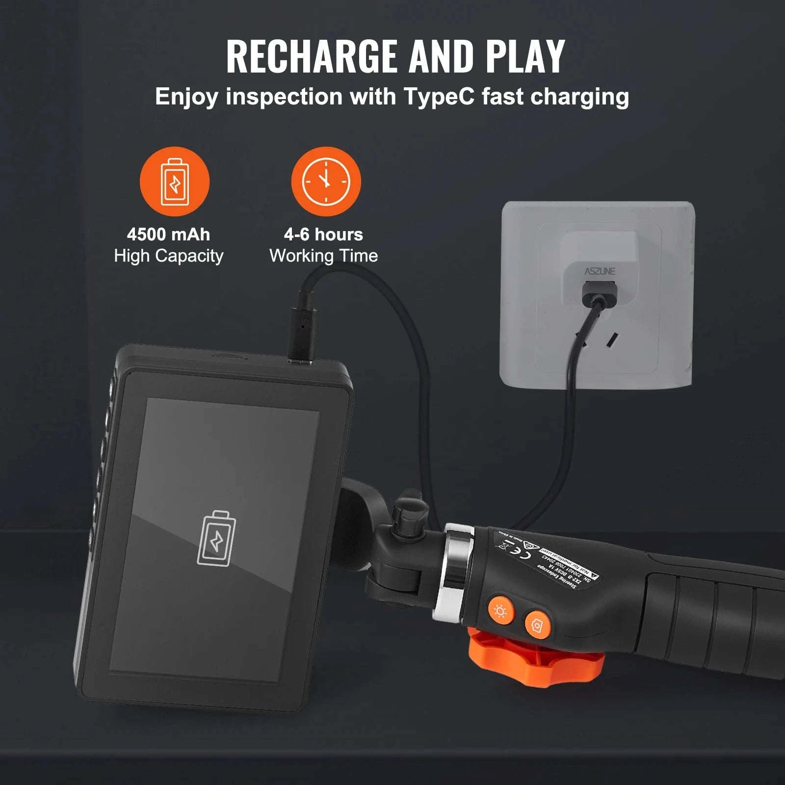 Articulating Borescope Camera with Light, 5" 1080P Screen, 6.4mm Lens-spain