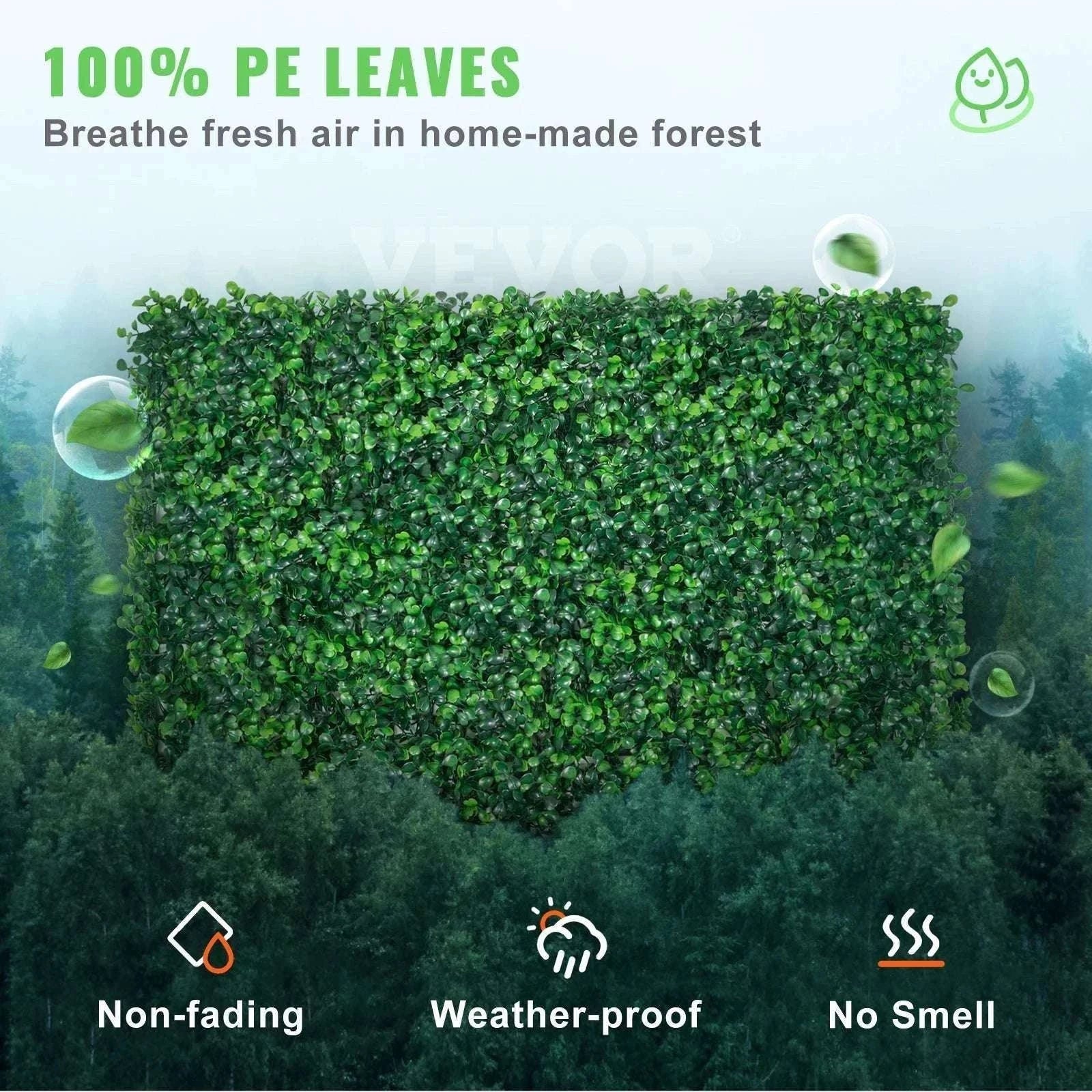Artificial Boxwood Hedge Wall Panels 24 PCS UV Grass Backdrop-24x16in / Poland