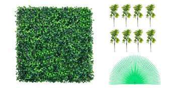 Artificial Boxwood Hedge Wall Panels 24 PCS UV Grass Backdrop-24x16in / Poland