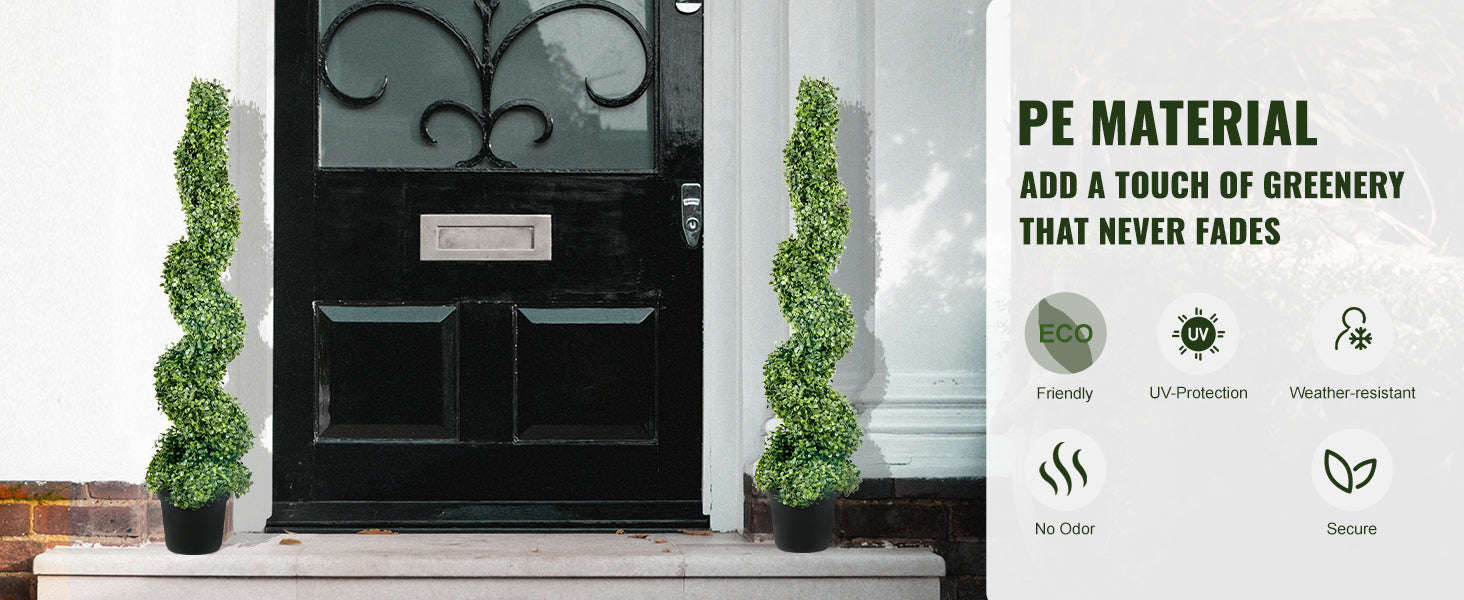 Artificial Boxwood Spiral Topiary Tree 24/36/48 in-48in 2pcs / spain